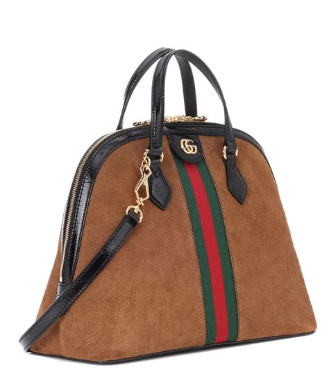 brown suede gucci purse